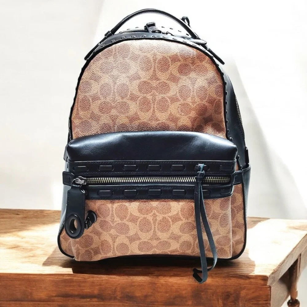 COACH Campus Backpack In Signature Canvas with Whipstitch 🔥